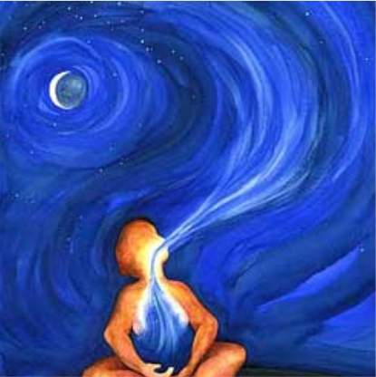 Ilustração de pessoa meditando