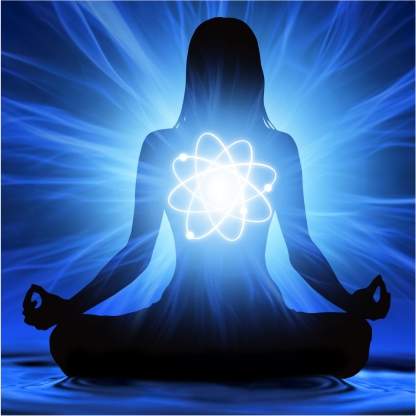 silhueta feminina meditando